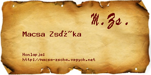 Macsa Zsóka névjegykártya